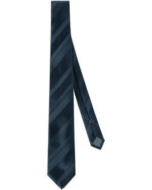 Brunello Cucinelli Regimental-Stripe Silk Tie - Blue