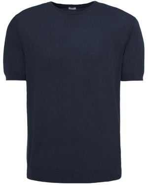 Malo T-Shirt With Round Neck And Short Sleeves - Blue