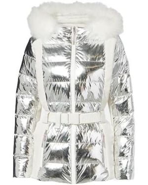 Yves Salomon Solid-Color Ski Jacket - White