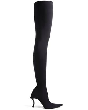 Balenciaga Hourglass 100Mm Over-The-Knee Boots - Black