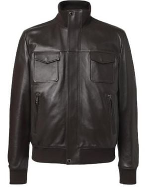 Dolce & Gabbana Leather Blouson Jacket - Black