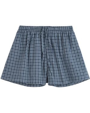 Tekla Plaid Pajama Pants - Blue