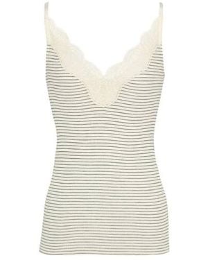 Saint Laurent Laced Tank Top - White