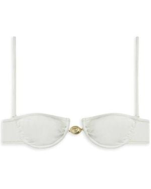 Reina Olga Hammond Shell-Detail Bikini Top - White