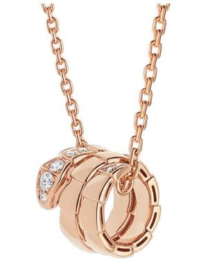 BVLGARI Serpenti Viper Logo Necklace - Pink