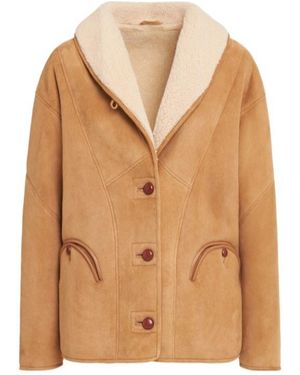 Blazé Milano Tatoosh Short Shearling Coat - Brown