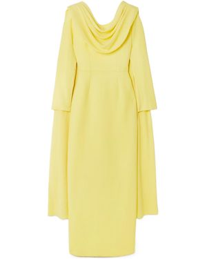 Emilia Wickstead Zaira Draped Wool-Crepe Gown - Yellow