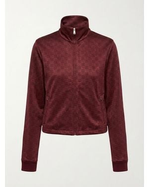 Gucci Gg Jersey Jacquard Zip Jacket - Red