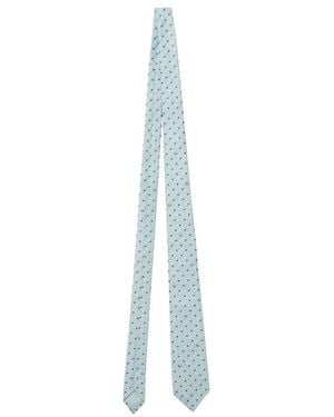 Burberry Dot-Print Silk Tie - Blue