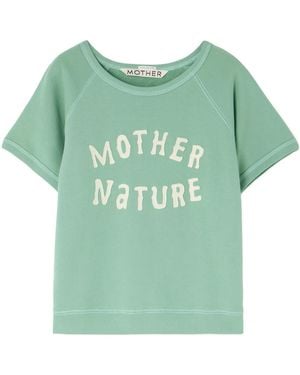 Mother Mintgreen Cropped Sweatshirt