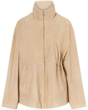 Nour Hammour Passage Suede Jacket - Natural