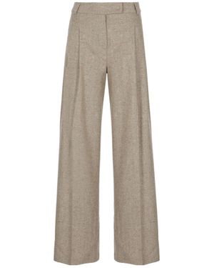 D.exterior Pleated Wide-Leg Trousers - Grey