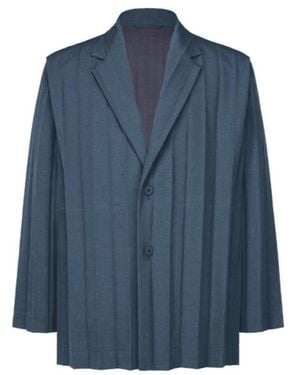 Homme Plissé Issey Miyake Homme Plissé Issey Miyake Pleated Blazer - Blue