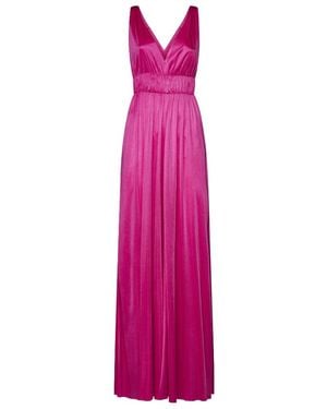 P.A.R.O.S.H. P.A.R.O..H. V-Neck Sleeveless Maxi Dress - Pink