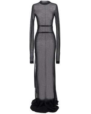 Ann Demeulemeester Long Sleeved Crewneck Maxi Dress - Multicolor