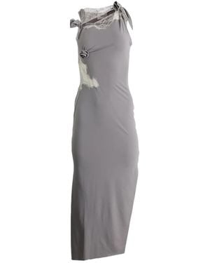 Coperni Lace-Detail Midi Dress - Grey