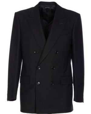 Tom Ford Double-Breasted Suit Jacket - Blue