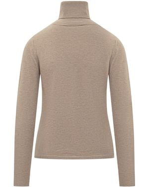 Max Mara Studio Roll-Neck Knitted Sweater - Natural
