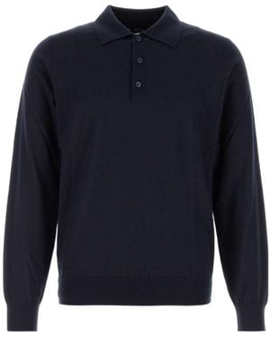 Brioni Long-Sleeved Polo Shirt - Blue