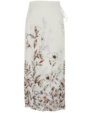 Semicouture Semi Couture Floral Print Midi Skirt - White