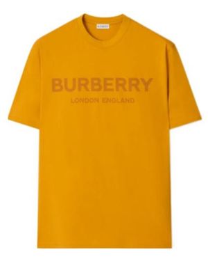 Burberry Logo Cotton T-Shirt - Yellow