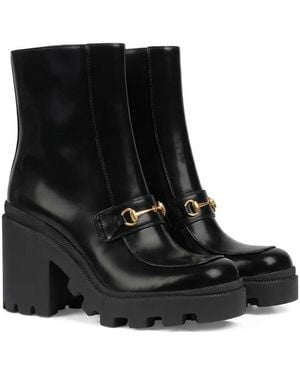 Gucci Horsebit Platform Boots - Black