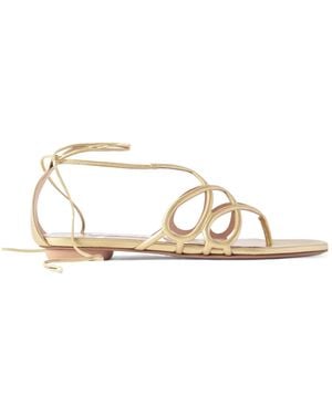 Aquazzura Metallic Leather Sandals