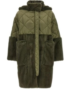Blancha Long-Sleeved Spliced Coat - Green