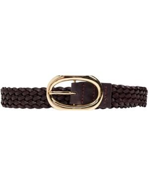 Anine Bing Signature Link Belt Braided - White