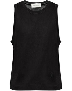 Ami Paris Sleeveless Crewneck Vest - Black