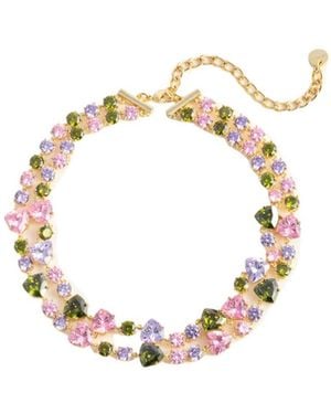 Self-Portrait Cluster Crystal Necklace - Metallic