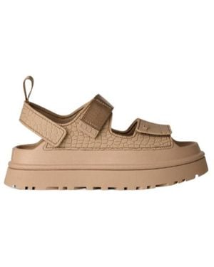 UGG Goldenglow Embossed Platform Sandals - Brown