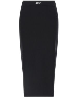 Off-White c/o Virgil Abloh Logo Printed Midi Skirt - Black