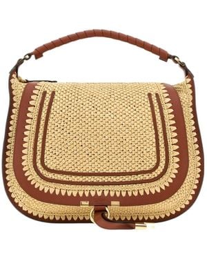 Chloé Chloé Marcie Raffia Effect Tote Bag - Natural
