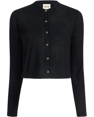 KHAITE Long Sleeved Buttoned Cardigan - Black