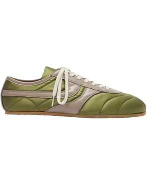 Dries Van Noten Quilted Satin Trainers - Green