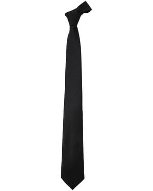 Tagliatore Satin-Finish Pointed Tie - Black