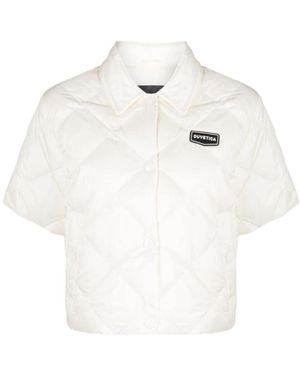 Duvetica Logo-Patch Quilted Jacket - White