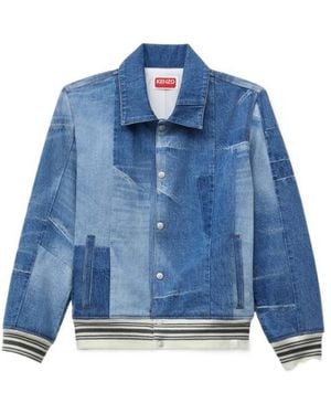 KENZO Genderless Patchwork Blouson - Blue