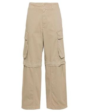 Semicouture Cargo Trousers With Belt Loops - Natural