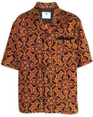 Marine Serre Short Sleeve Shirts - Brown