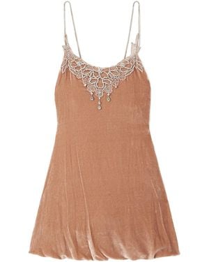 Rabanne Velvet Mini Dress - Brown