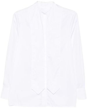 Dondup Pussy-Bow Long-Sleeve Shirt - White