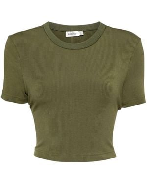 Jonathan Simkhai Cinta Ribbed Cropped Top - Green
