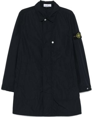 Stone Island Compass-Badge Long-Sleeved Parka - Blue