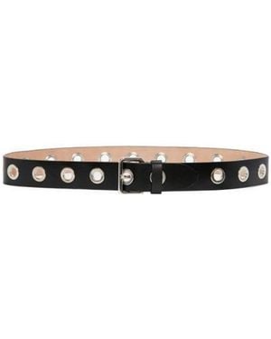 McQueen Eyelets Embellished Buckle Belt - White