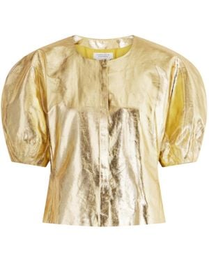 Gabriela Hearst Waverly Linen Top - Metallic