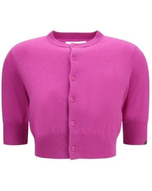 Extreme Cashmere Crew Neck Cashmere Knit Cardigan - Pink
