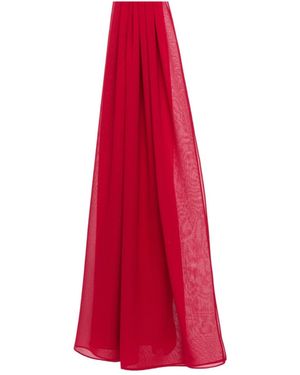 Max Mara Sheer Silk Georgette Scarf - Red