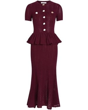 Self-Portrait Knit Dress - Red